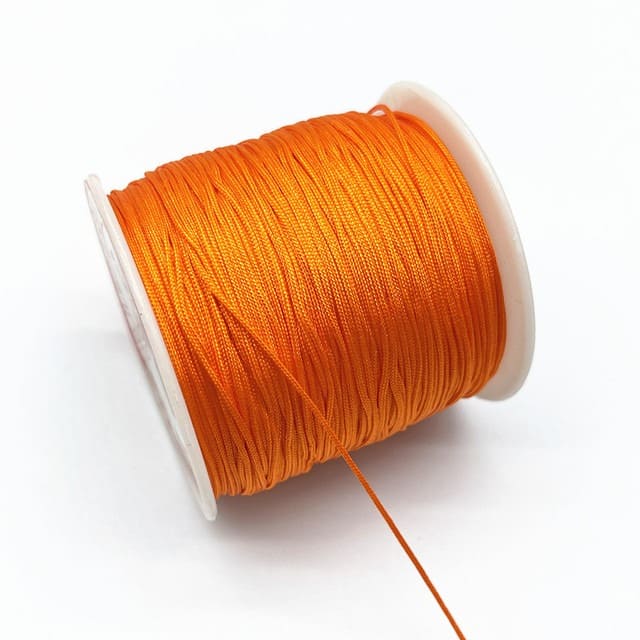 0.8mm Nylon Macrame Cord — White | 100 m Spool - Orange