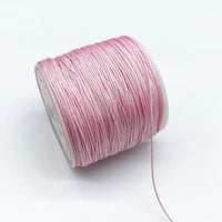 0.8mm Nylon Macrame Cord — White | 100 m Spool - Baby Pink