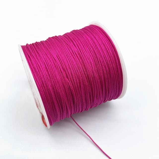 0.8mm Nylon Macrame Cord — White | 100 m Spool - Fuchsia