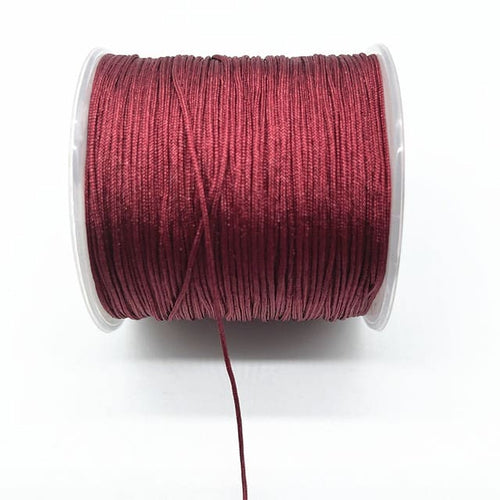 0.8mm Nylon Macrame Cord — White | 100 m Spool - Burgundy