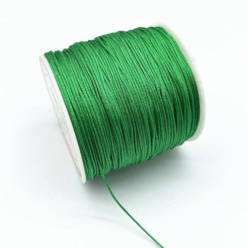 0.8mm Nylon Macrame Cord — White | 100 m Spool - Irish Green