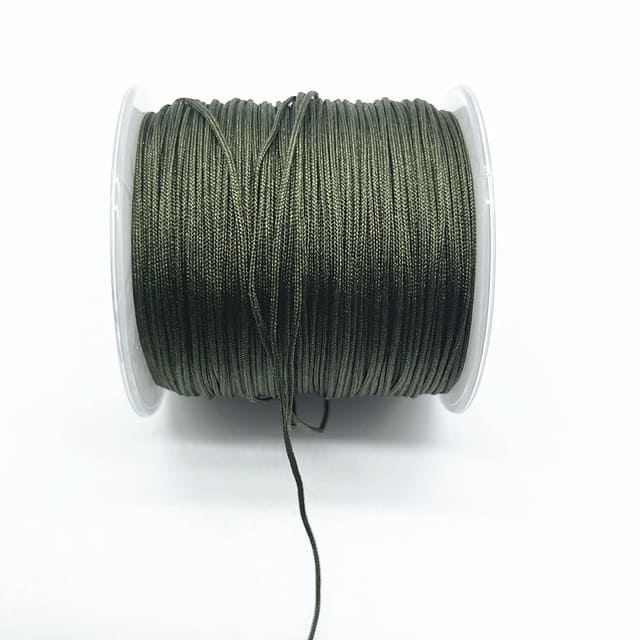 0.8mm Nylon Macrame Cord — White | 100 m Spool - Khaki Green