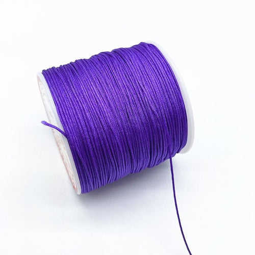 0.8mm Nylon Macrame Cord — White | 100 m Spool - Purple