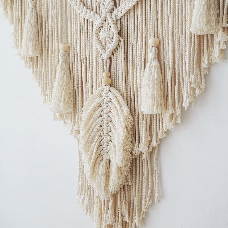 Grand macramé mural