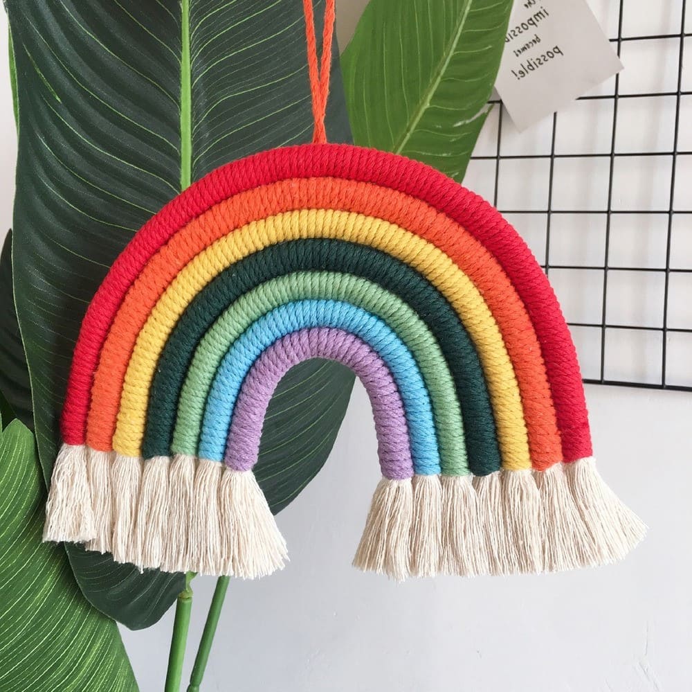 Grand arc en ciel macramé