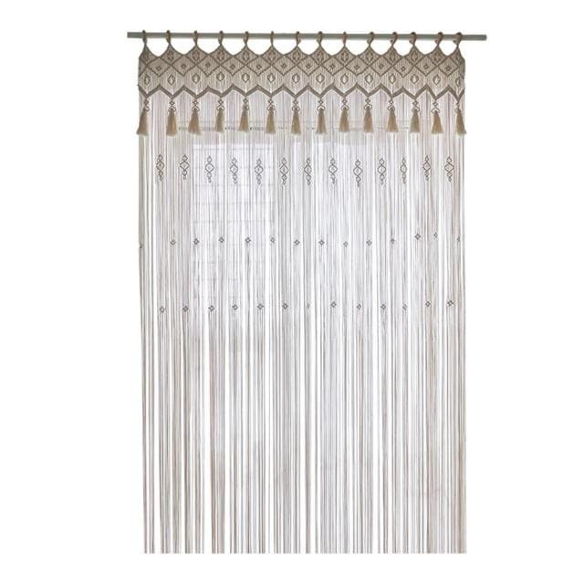 Grand rideau double en macramé