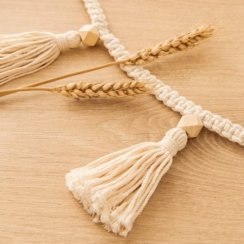 Guirlande pompon macramé