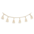 Guirlande pompon macramé blanc écru