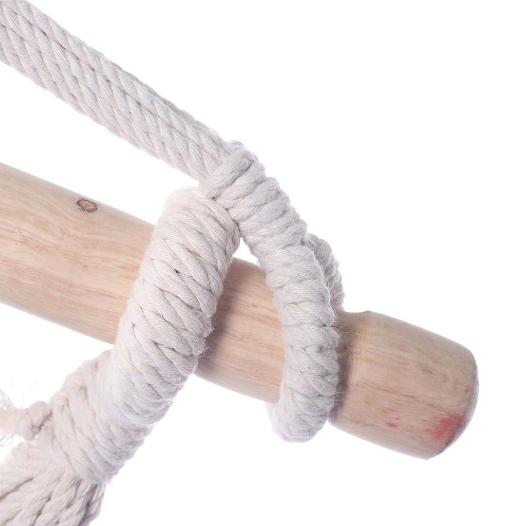 Hamac chaise macramé bois et corde