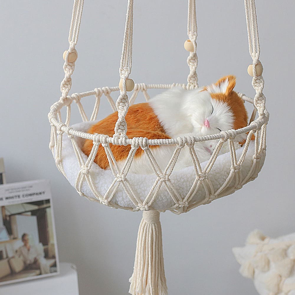 Hamac macramé chat