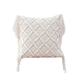 Coussin bohème blanc macramé