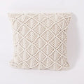 Coussin bohème beige macramé
