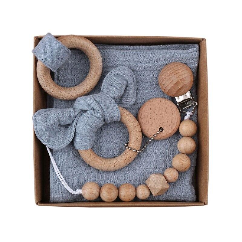 Kit attache tétine macramé bleu