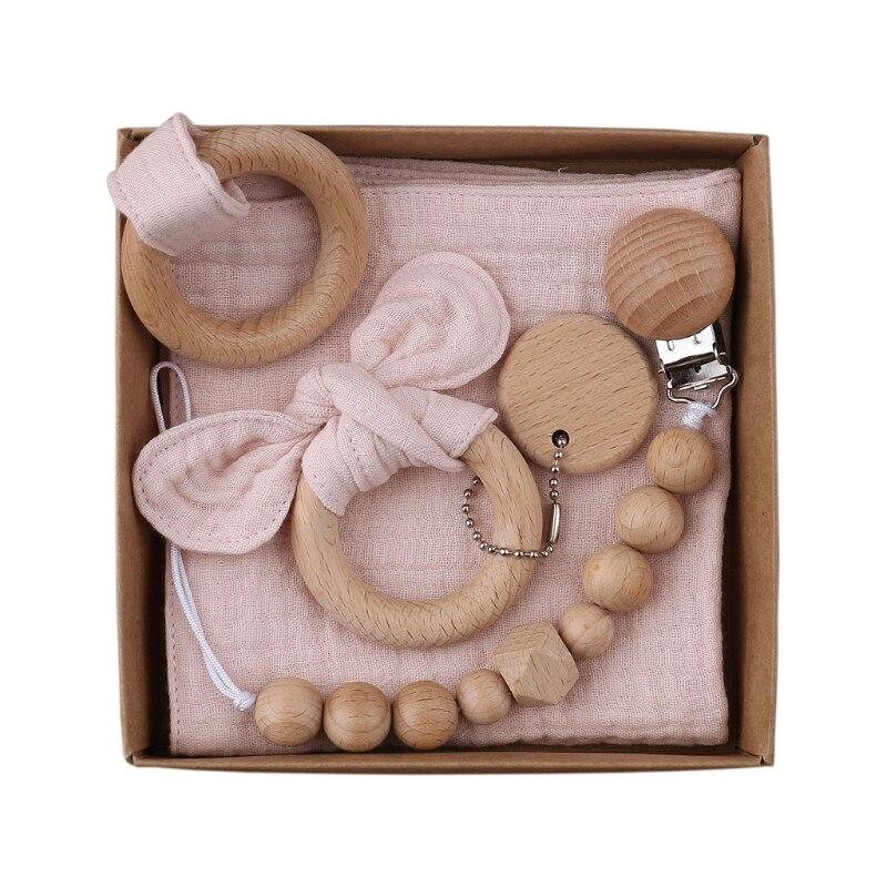 Kit attache tétine macramé rose