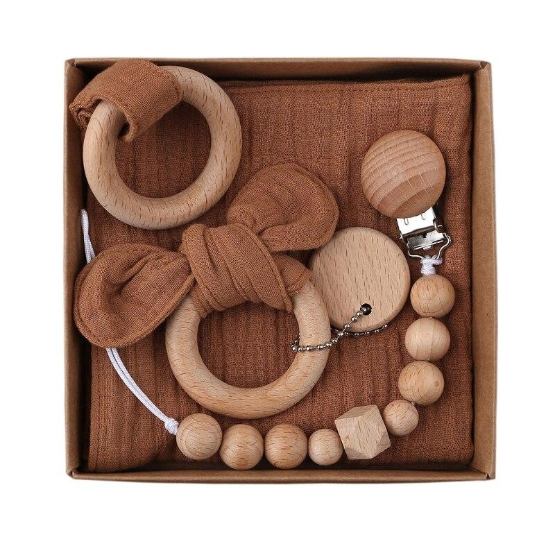Kit attache tétine macramé marron