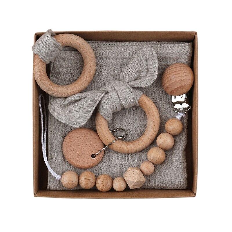 Kit attache tétine macramé gris