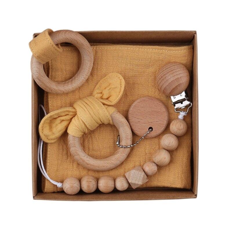 Kit attache tétine macramé jaune