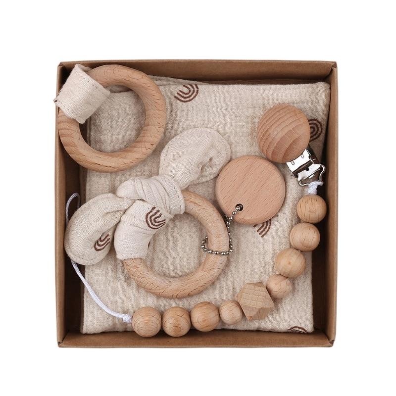 Kit attache tétine macramé beige