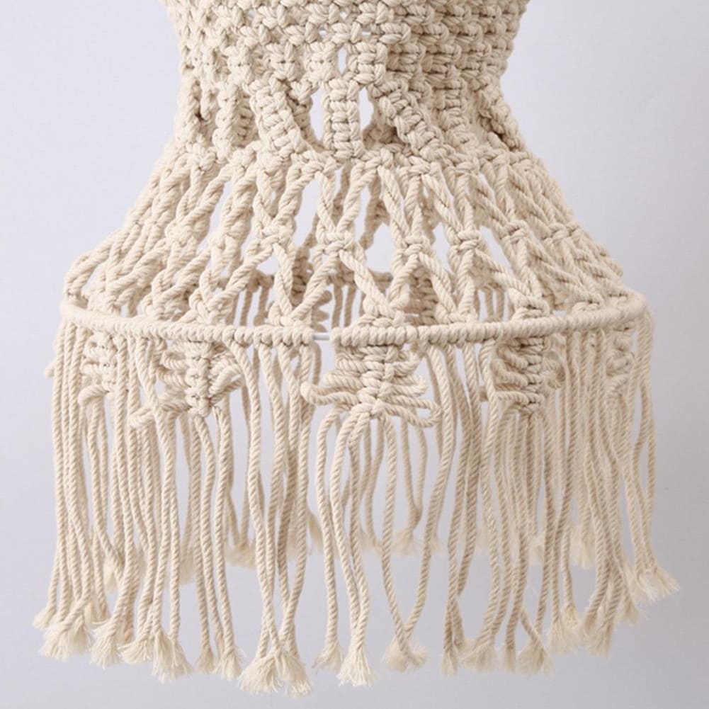 Luminaire suspendu en coton macramé