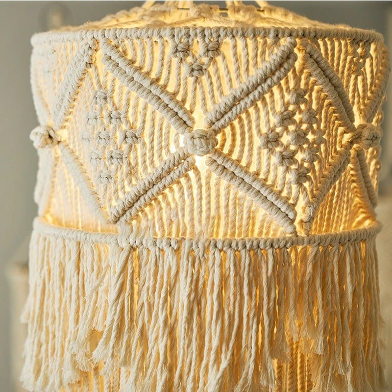 Lustre macramé bohème en coton