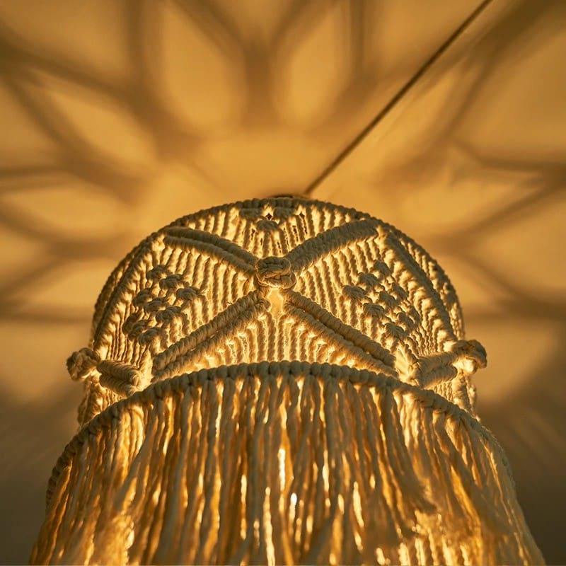 Lustre bohème en coton macramé