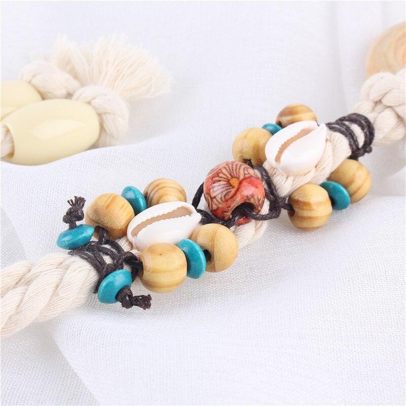 macramé ceinture perles en bois