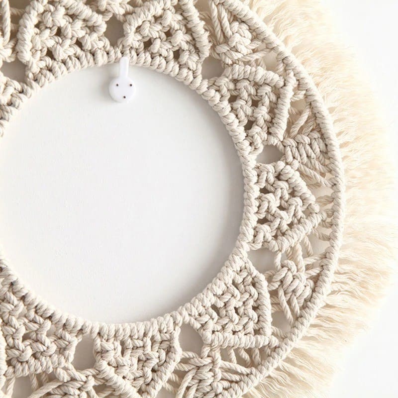 Macramé cadre miroir