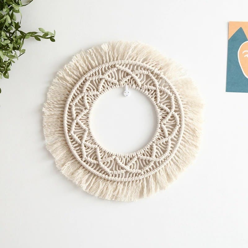 Macramé cadre miroir