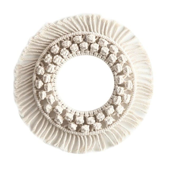 Macramé cadre miroir