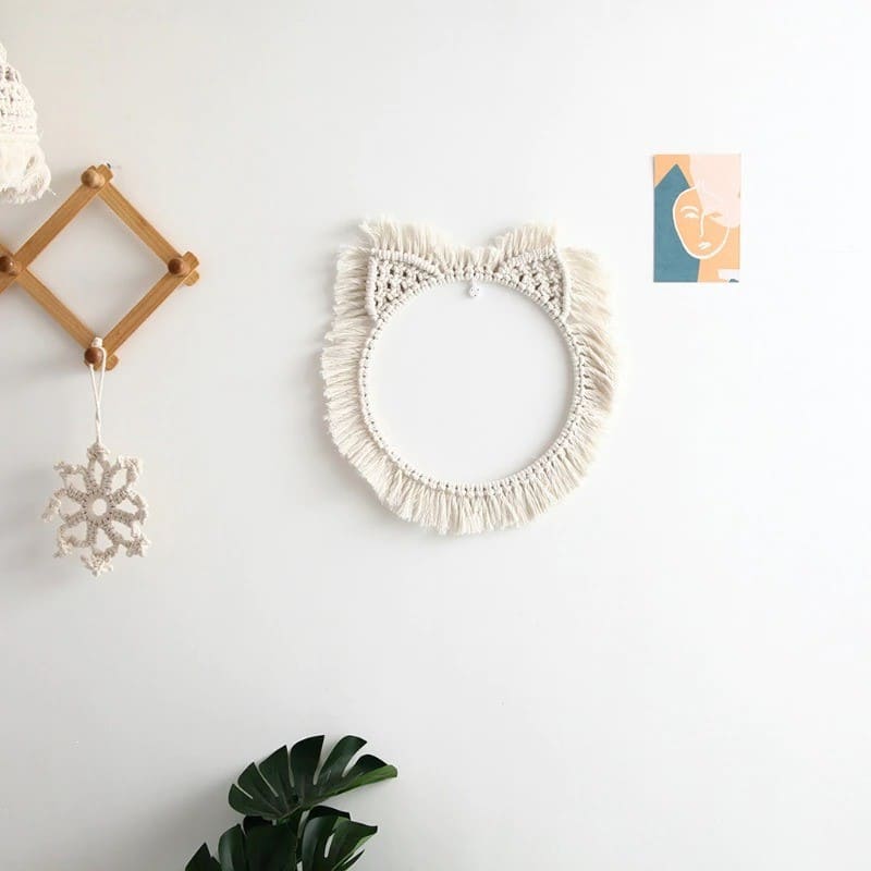 Macramé cadre miroir