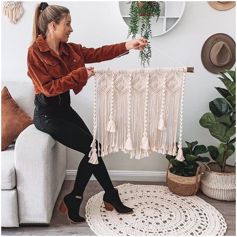 Macramé mural chambre