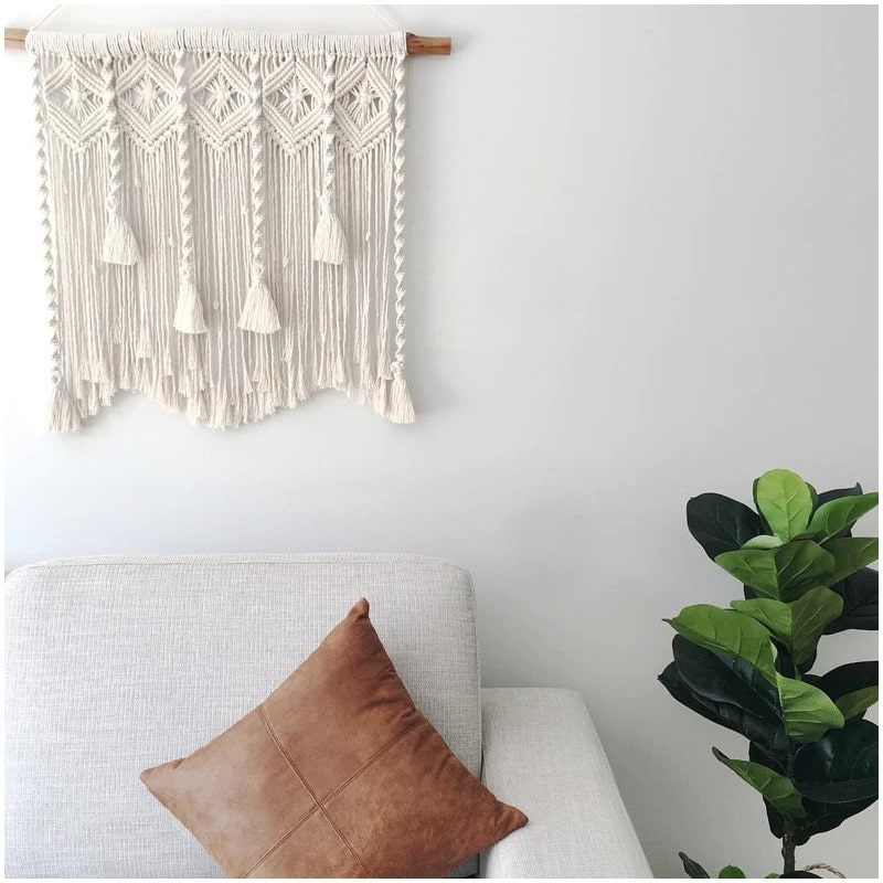 Macramé mural chambre