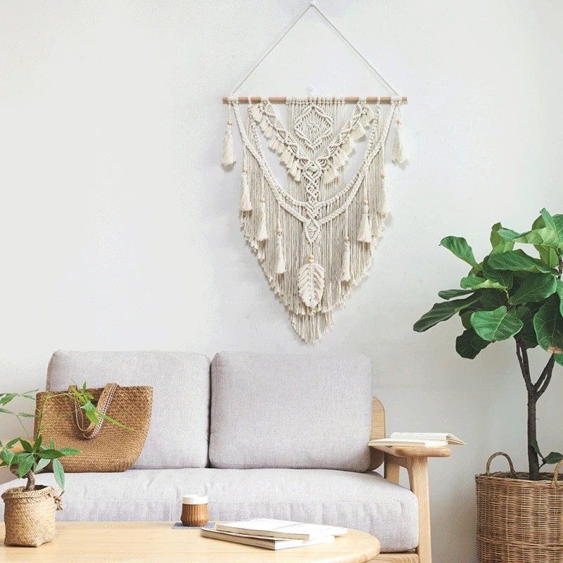 Macramé mural salon