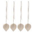 Macramé attache rideau feuille beige
