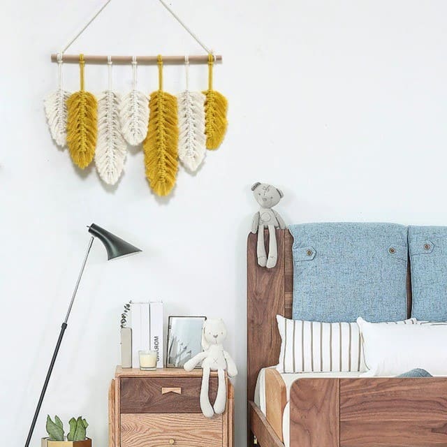Macramé avec plume