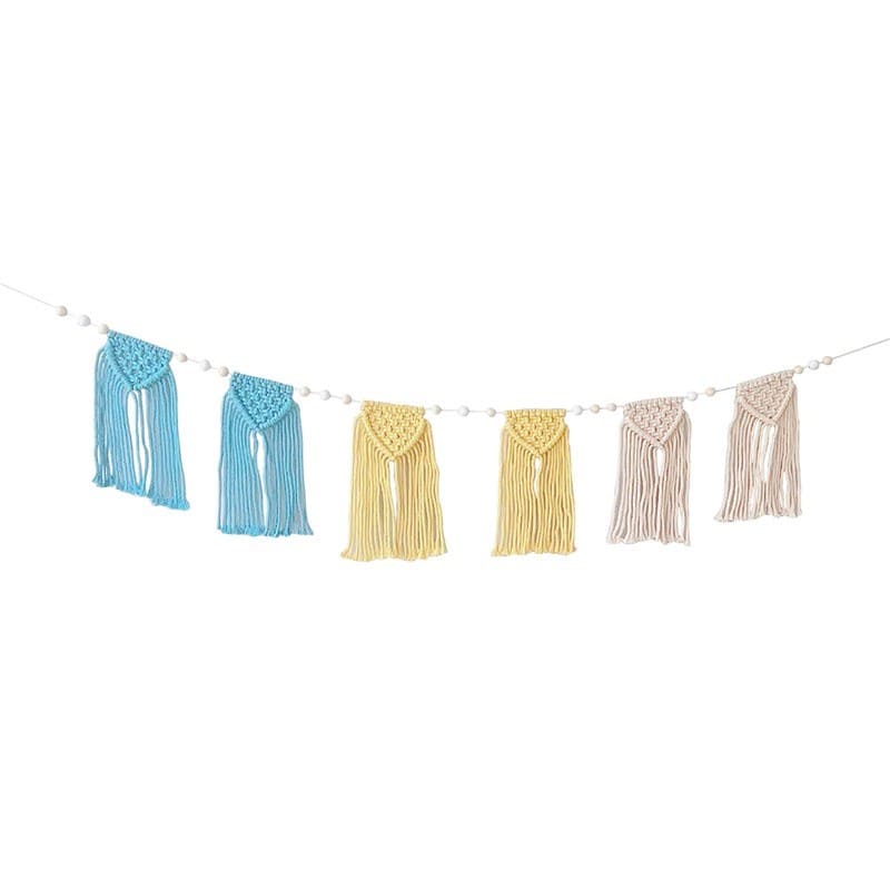 Macramé guirlande bleu