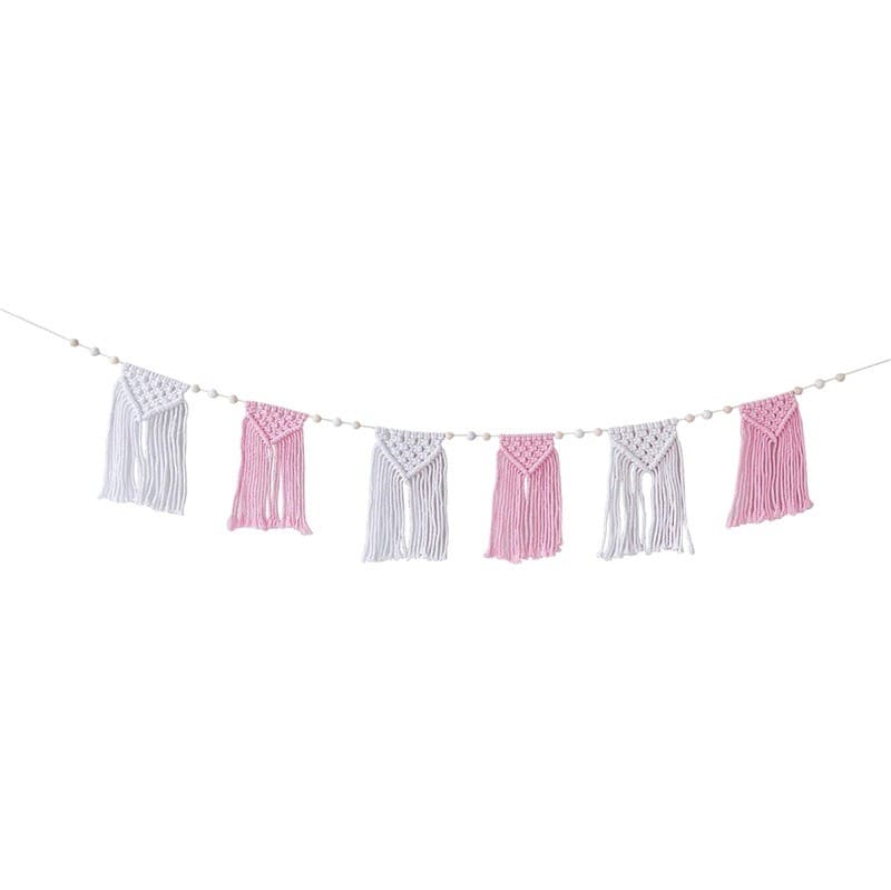 Macramé guirlande rose