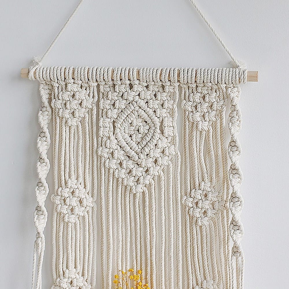 Macramé mural étagère