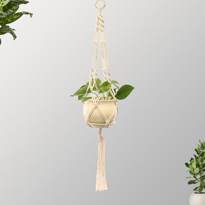 Macramé pour suspendre plante