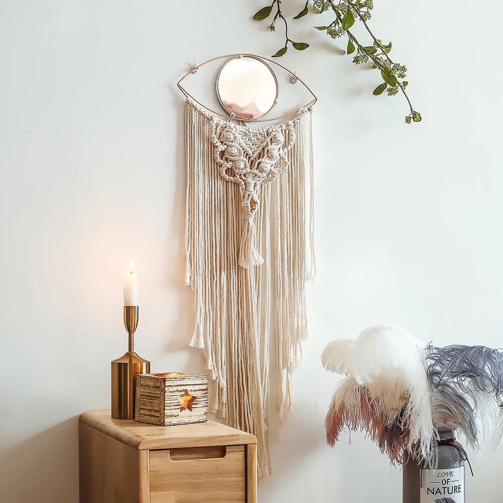 Macramé pour miroir