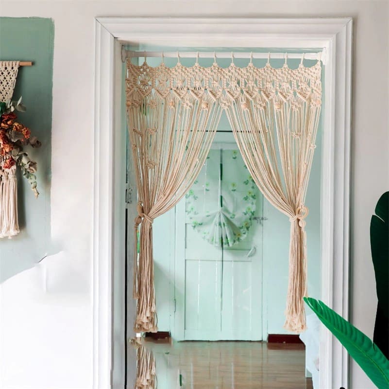 Rideau de porte macramé séparation