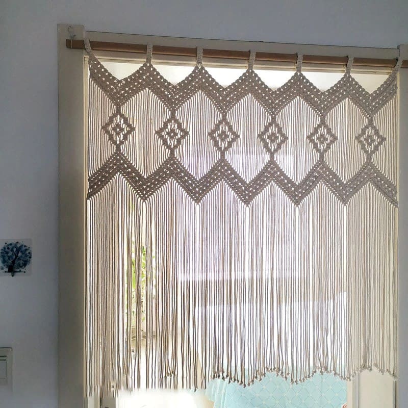 Rideau fil macramé séparation