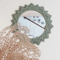 Macrame Round Mirror — White | Handmade Boho Wall Decor - Sage Green