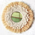Miroir doré macramé