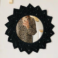 Macrame Round Mirror — White | Handmade Boho Wall Decor - Black