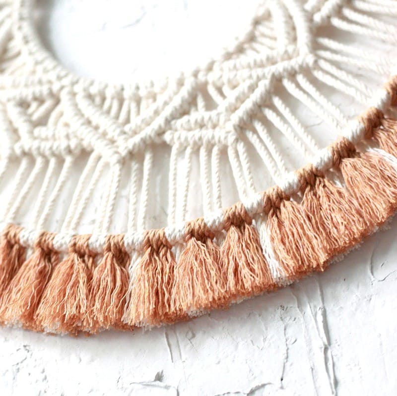 Miroir mandala macramé