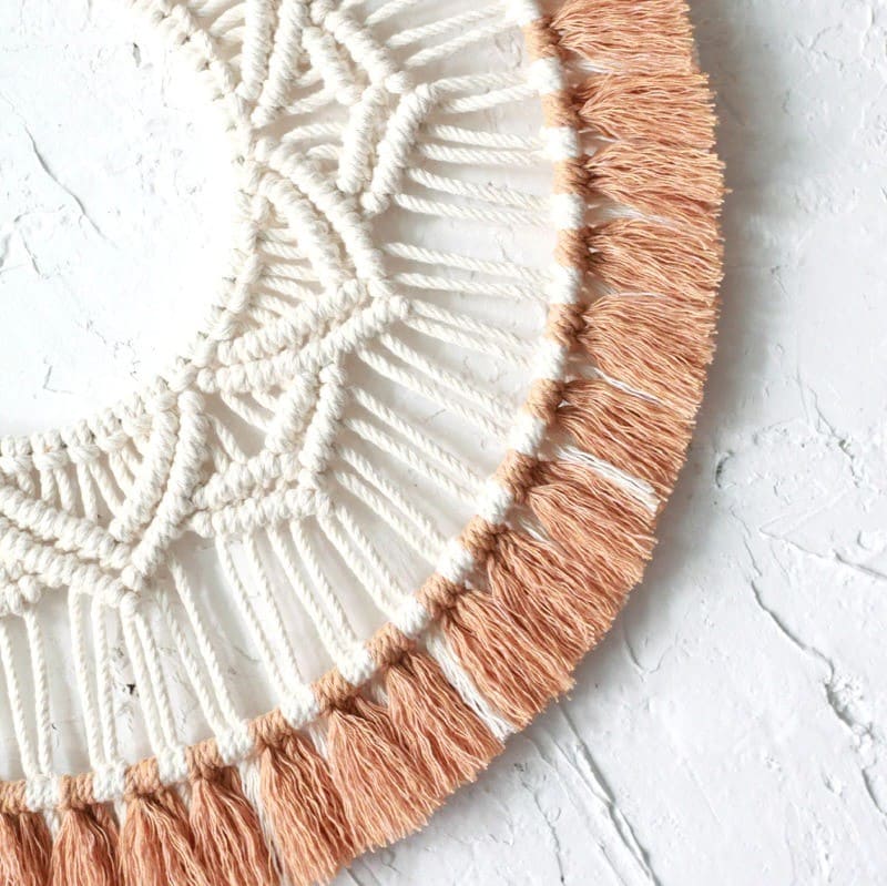 Miroir mandala macramé