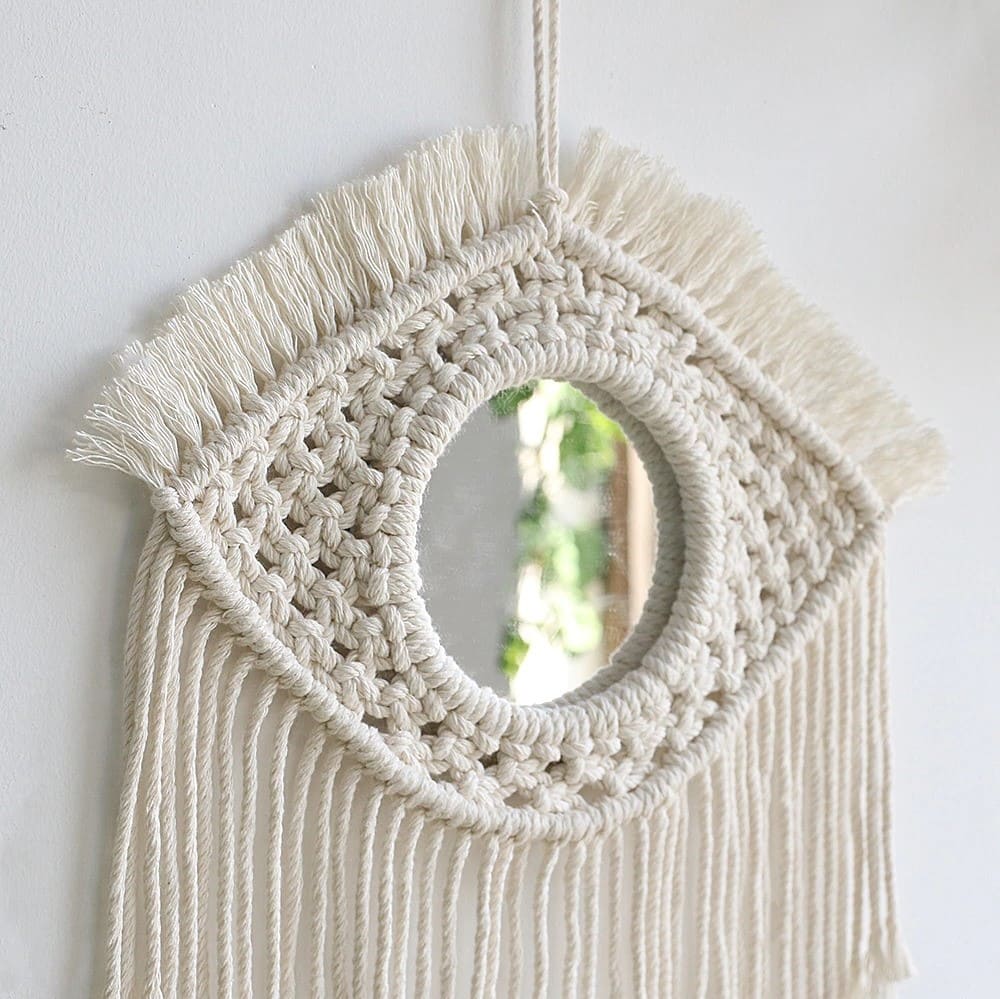 Miroir mural bohème macramé 
