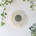 Macrame Mirror — Round | Handmade Boho Wall Decor - Off-White