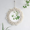Miroir soleil macramé